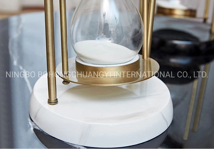Hot Selling Handmade So Popular Metal Sandglass 30/60 Min Marble Base Sand Clock Hourglass