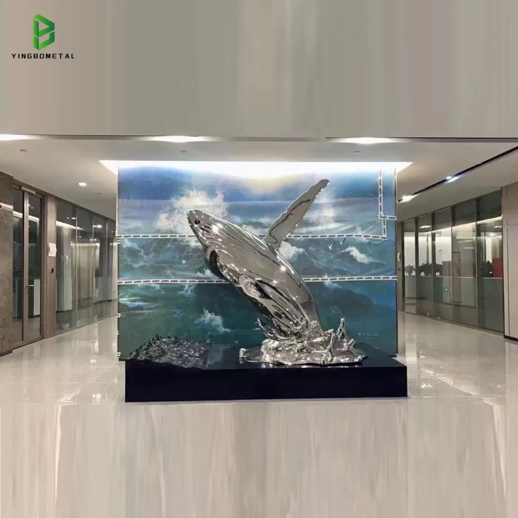 Life Style Outdoor Swimming Pool Artwork Decoration Large Stainless Steel Dolphin Sculpture