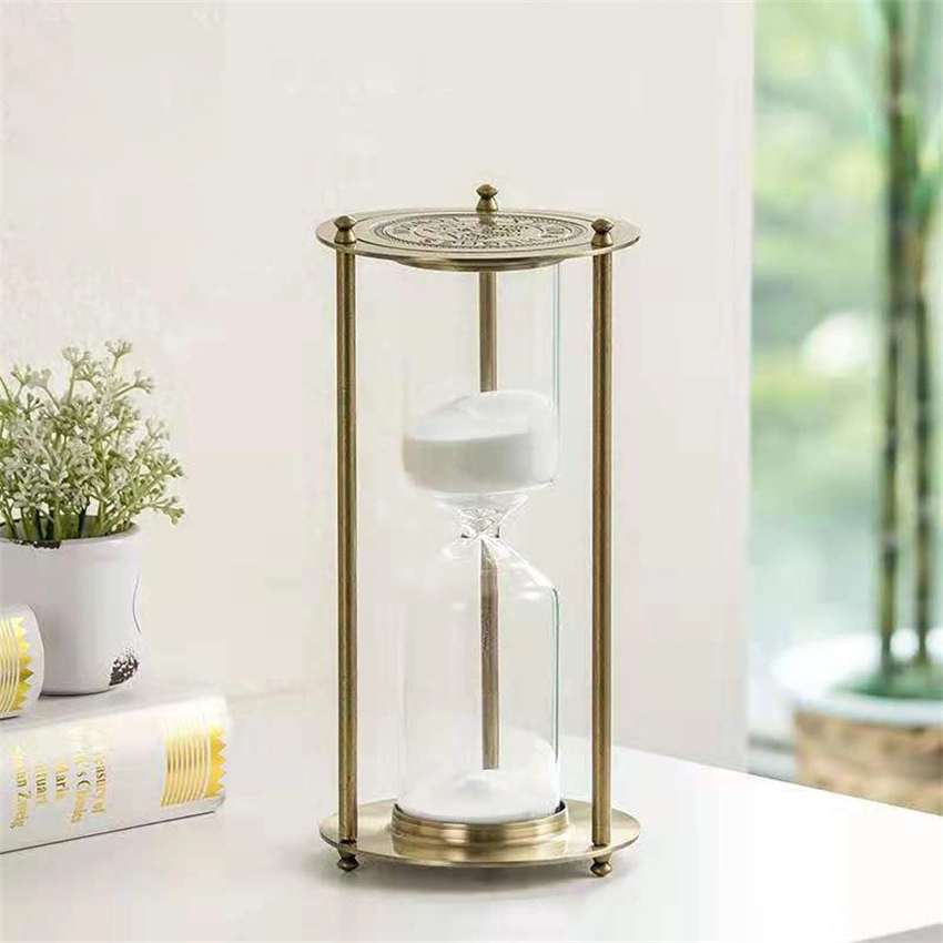Factory Wholesale European Retro Metal Three Columns Ornaments Home Accessories Gift Timer Hourglass