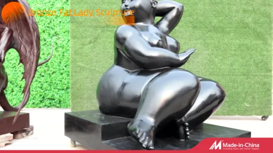 Famoso latão preto Fernando Botero arte moderna estátua grande bronze nua senhora gorda escultura