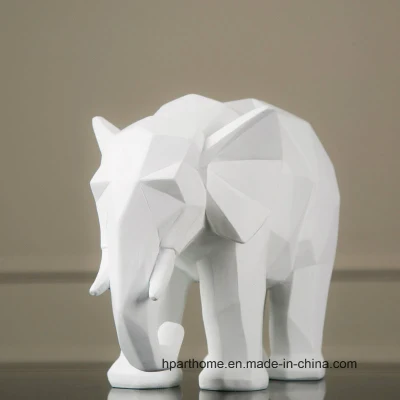 Estatueta de lembrança de resina de elefante branco de qualidade premium da coleção de arte