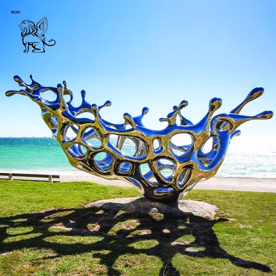 Jardim externo personalizado de fábrica, grande estátua de asa de metal branco, escultura de arte moderna em aço inoxidável