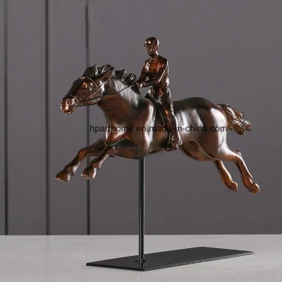 Estatueta de resina criativa para corrida de cavalos, presente de decoração para casa