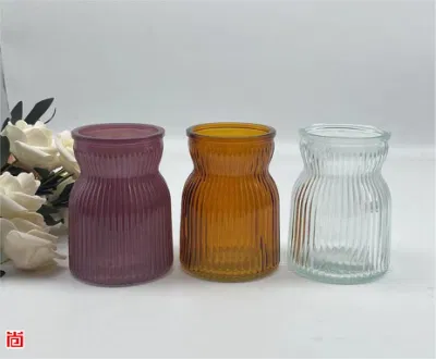 Maravilhoso vaso de flores de vidro em estilo europeu para decoração de casa